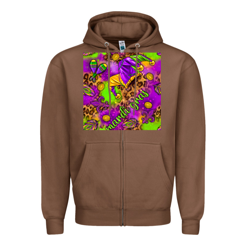Mardi Gras And Jester Hat Seamless Pattern Zipper Hoodie by HowdyJamesFarm | Teevron