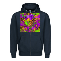 Navy Mardi Gras and jester hat seamless pattern Zipper Hoodie - HowdyJamesFarm