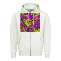 Oatmeal Heather Mardi Gras and jester hat seamless pattern Zipper Hoodie - HowdyJamesFarm
