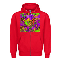 Red Mardi Gras and jester hat seamless pattern Zipper Hoodie - HowdyJamesFarm