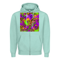 Seafoam Mardi Gras and jester hat seamless pattern Zipper Hoodie - HowdyJamesFarm