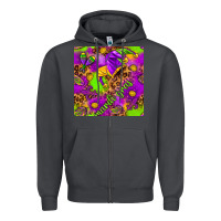 Smoke Mardi Gras and jester hat seamless pattern Zipper Hoodie - HowdyJamesFarm