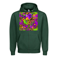 Sports Green Mardi Gras and jester hat seamless pattern Zipper Hoodie - HowdyJamesFarm