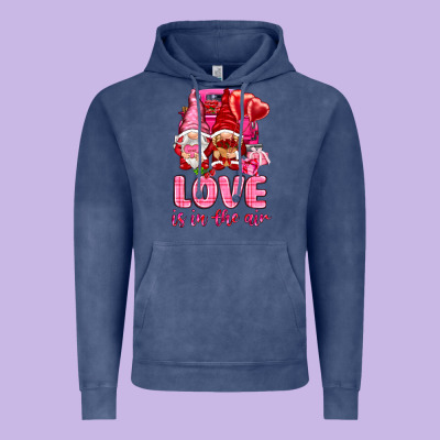 Love Is In The Air With Gnomies Vintage Hoodie Designed By Nancycooperartshop