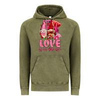 Vintage Olive love is in the air with gnomies Vintage Hoodie - NancyCooperArtShop
