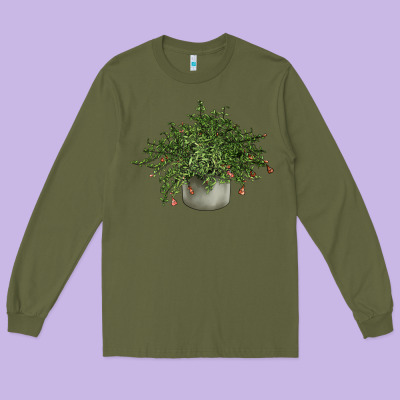 Dwarf Pomegranate Tree Illustrations Long Sleeve Tee Designed By Lillyallendesigns