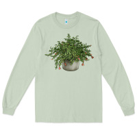 Matcha Dwarf Pomegranate Tree Illustrations Long Sleeve Tee - LillyAllenDesigns