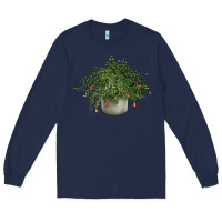 Navy Dwarf Pomegranate Tree Illustrations Long Sleeve Tee - LillyAllenDesigns