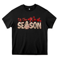 Black tis the season with christmas cake Heavy Core Tee - AdoDesignShop