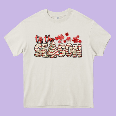 Tis The Season With Christmas Cake Heavy Core Tee Designed By Adodesignshop