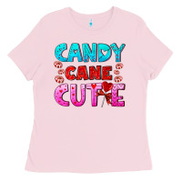 Bubblegum Pink candy cane cutie Ladies Tee - AdoDesignShop
