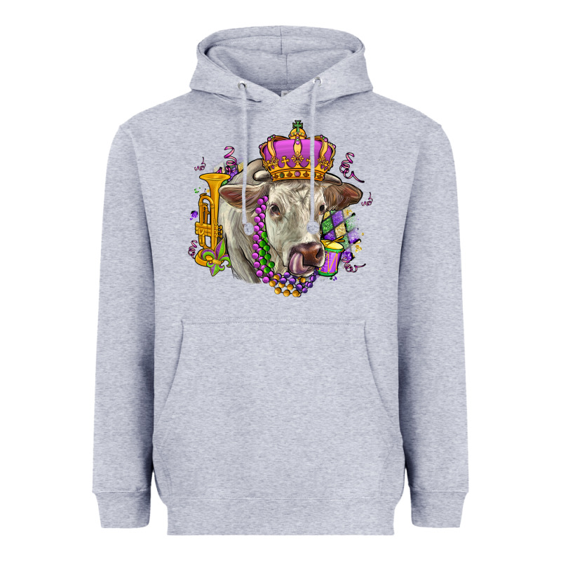 Charolais Mardi Gras Heavyweight Hoodie by OliviaCreatesArt | Teevron