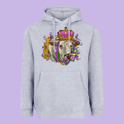 Charolais Mardi Gras Heavyweight Hoodie Designed By Oliviacreatesart
