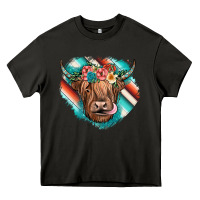 Asphalt highland cow serape Heavy Core Tee - JahusDesignShop