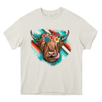 Cream highland cow serape Heavy Core Tee - JahusDesignShop