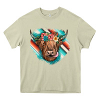 Mossy highland cow serape Heavy Core Tee - JahusDesignShop