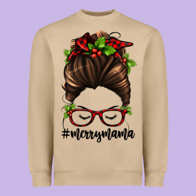 Christmas Merry Mama Heavyweight Sweatshirt Designed By Jasminsmagicworld
