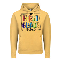 Vintage Mustard 1st grade vibes Vintage Hoodie - MaliasSmallBusiness