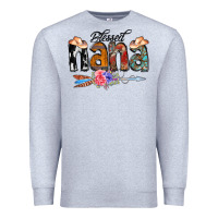Heather Grey Blessed Nana Premium Sweatshirt - CowCowDesign