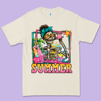 Sweet Summer Skeleton Premium Tee Designed By Jasminsmagicworld
