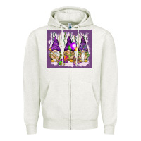 Oatmeal Heather Mardi Gras carnival with gnomies tumbler Zipper Hoodie - HowdyJamesFarm