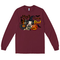 Burgundy Moo I Mean Boo Holstein Cow Long Sleeve Tee - LillyAllenDesigns