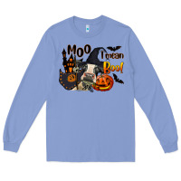 Colony Blue Moo I Mean Boo Holstein Cow Long Sleeve Tee - LillyAllenDesigns