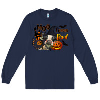 Navy Moo I Mean Boo Holstein Cow Long Sleeve Tee - LillyAllenDesigns