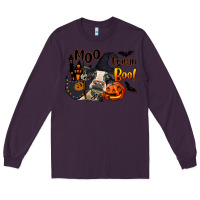 Plum Moo I Mean Boo Holstein Cow Long Sleeve Tee - LillyAllenDesigns