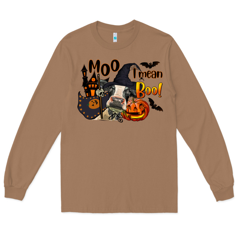 Moo I Mean Boo Holstein Cow Long Sleeve Tee by LillyAllenDesigns | Teevron
