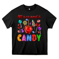 Black all you need is candy Heavy Core Tee - AdoDesignShop