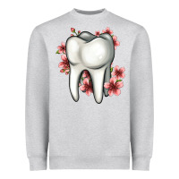 Heather Grey floral tooth Heavyweight Sweatshirt - Jasminsmagicworld