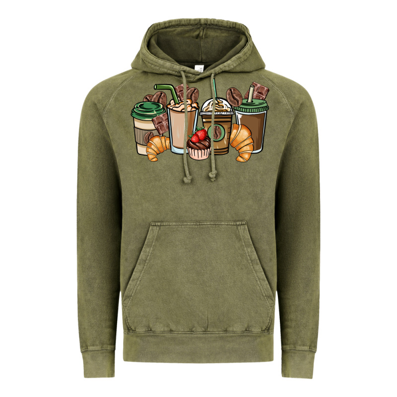 Coffee Coffee Cups Vintage Hoodie by NancyCooperArtShop | Teevron