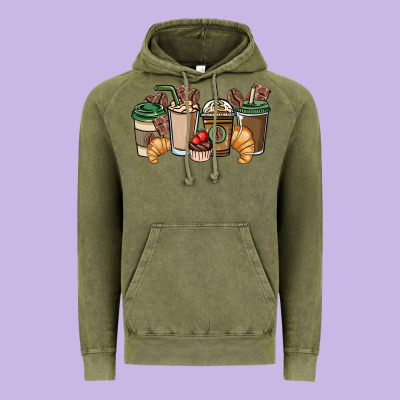 Coffee Coffee Cups Vintage Hoodie Designed By Nancycooperartshop
