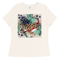 Bone statue of liberty leopard Ladies Tee - BundleAndBundleShop