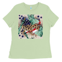 Matcha statue of liberty leopard Ladies Tee - BundleAndBundleShop