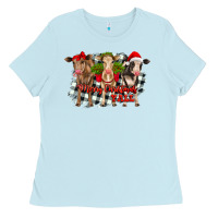 Baby Blue Merry Christmas Y'all Heifers Ladies Tee - RanaPortraitStore