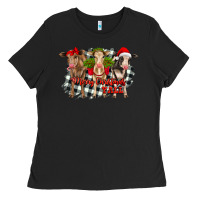 Black Merry Christmas Y'all Heifers Ladies Tee - RanaPortraitStore