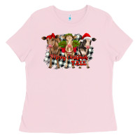 Bubblegum Pink Merry Christmas Y'all Heifers Ladies Tee - RanaPortraitStore