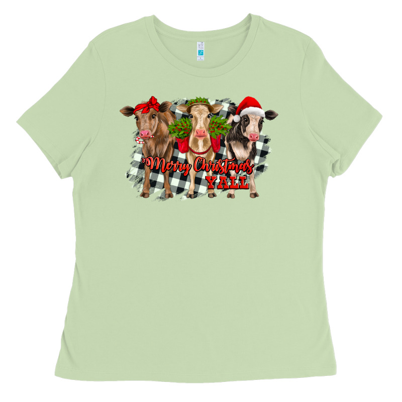 Merry Christmas Y'all Heifers Ladies Tee by RanaPortraitStore | Teevron