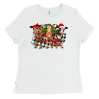 White Merry Christmas Y'all Heifers Ladies Tee - RanaPortraitStore