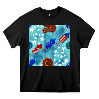 Black patriotic fireworks and sunflower Heavy Core Tee - BundleAndBundleShop