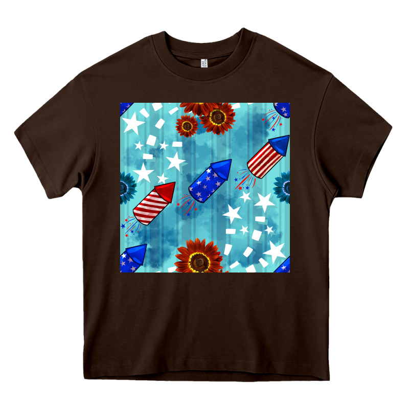Patriotic Fireworks And Sunflower Heavy Core Tee by BundleAndBundleShop | Teevron