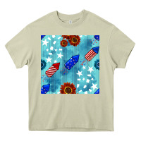 Mossy patriotic fireworks and sunflower Heavy Core Tee - BundleAndBundleShop