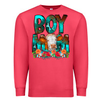 Cardinal Boy Mom Flowers Cow Premium Sweatshirt - CowCowDesign