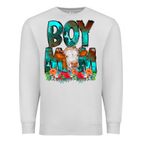 Dove Grey Boy Mom Flowers Cow Premium Sweatshirt - CowCowDesign