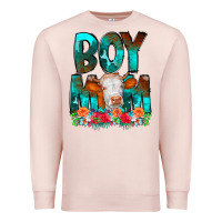 Pale Pink Boy Mom Flowers Cow Premium Sweatshirt - CowCowDesign