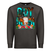 Smoke Boy Mom Flowers Cow Premium Sweatshirt - CowCowDesign