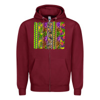 Burgundy Mardi Gras brushstroke Zipper Hoodie - HowdyJamesFarm