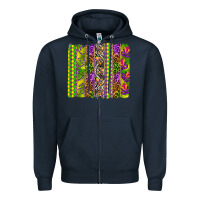 Navy Mardi Gras brushstroke Zipper Hoodie - HowdyJamesFarm